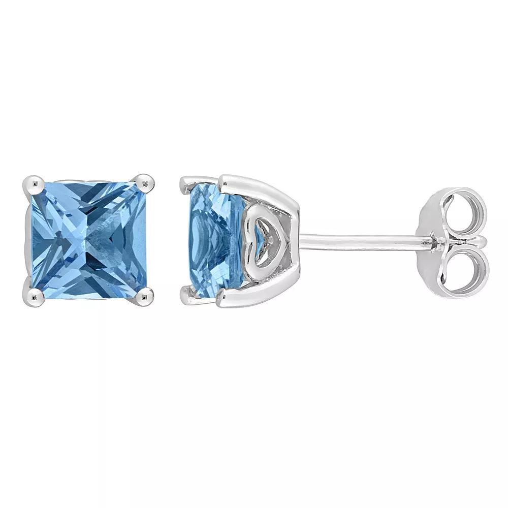 Stella Grace Sterling Silver & Gemstone Stud Earrings, Women's, Created Blue Spinel Product Image