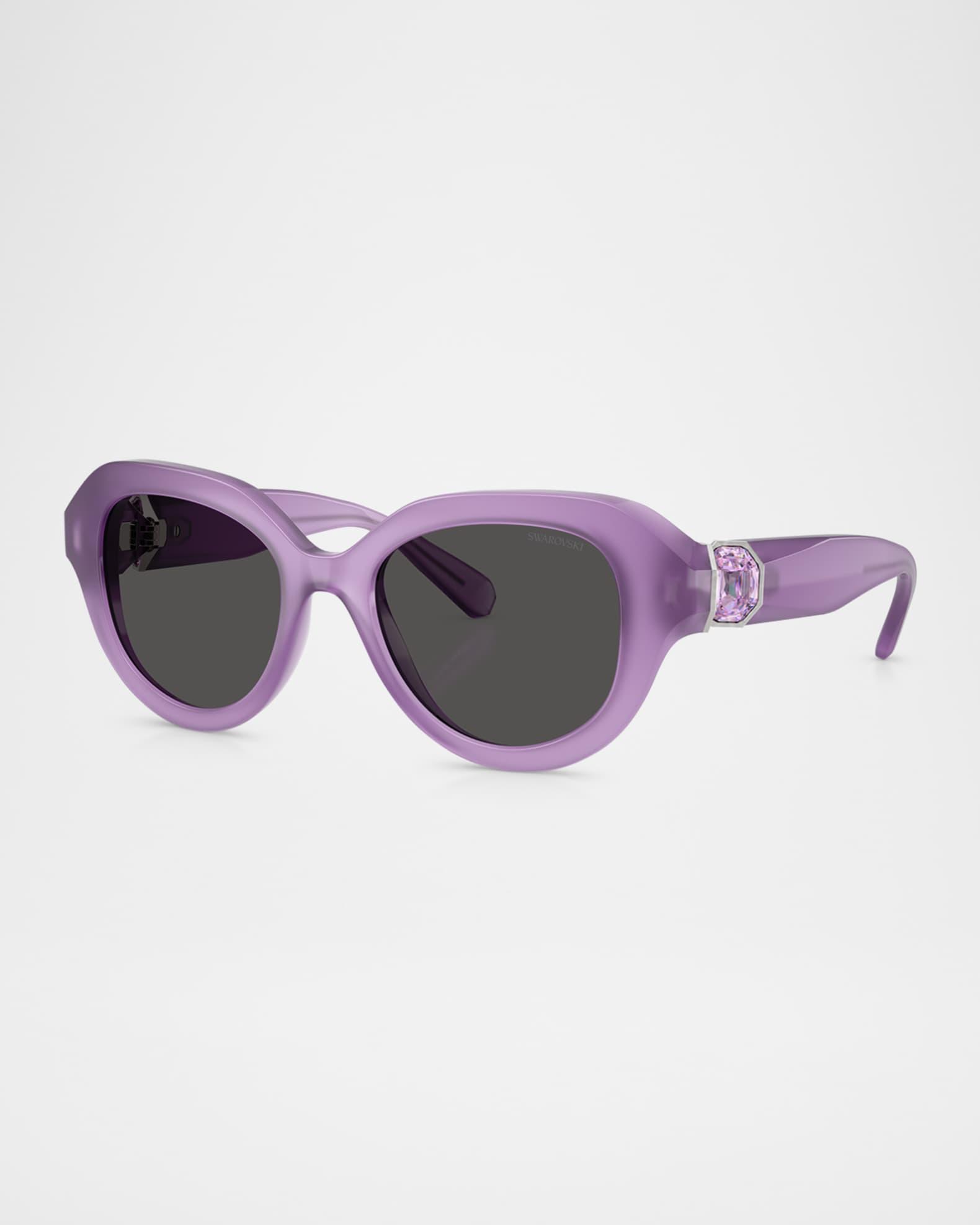 SK6037 Crystal-Hinge Round Plastic Sunglasses Product Image