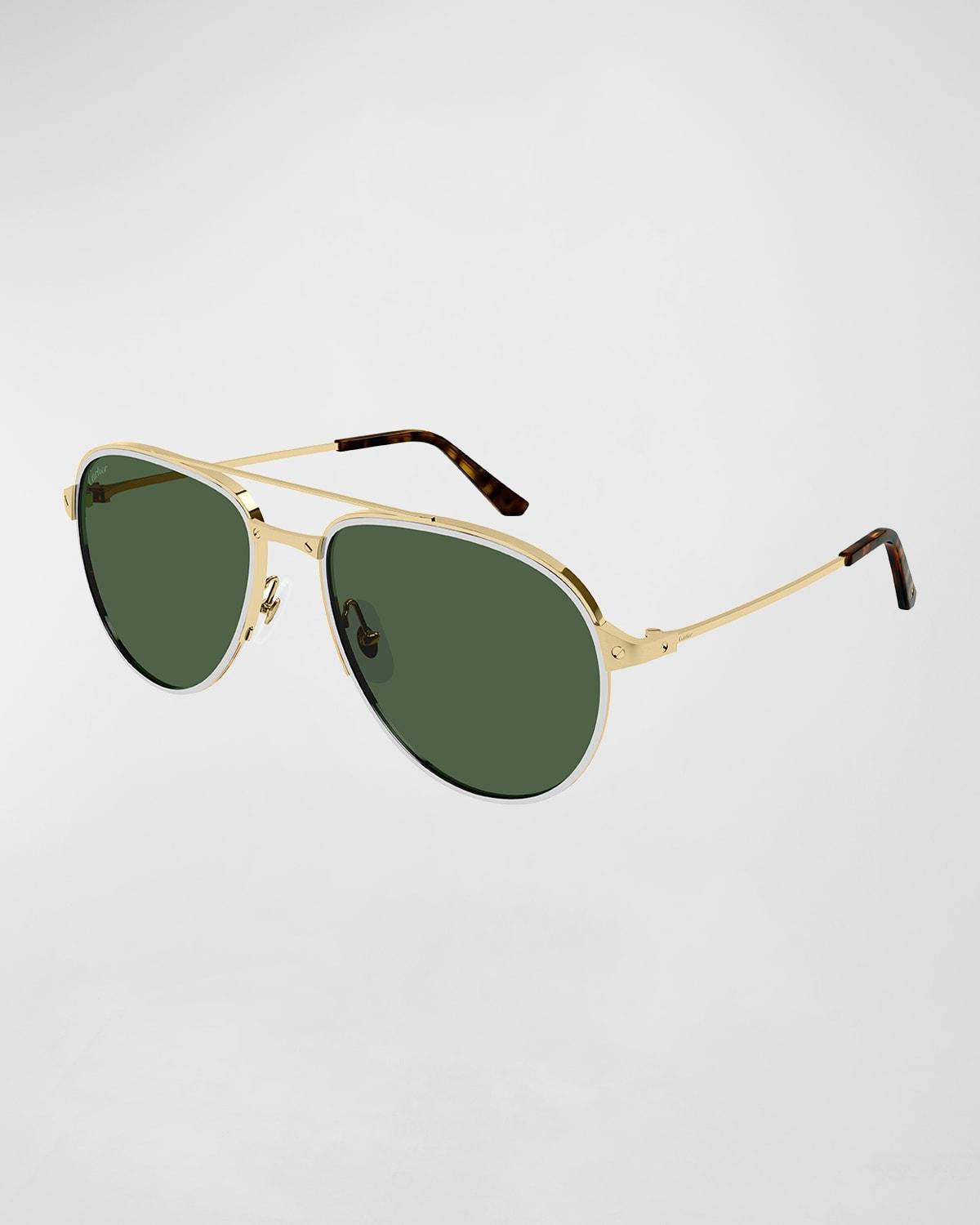 Mens Santos De Cartier 59MM Aviator Sunglasses Product Image