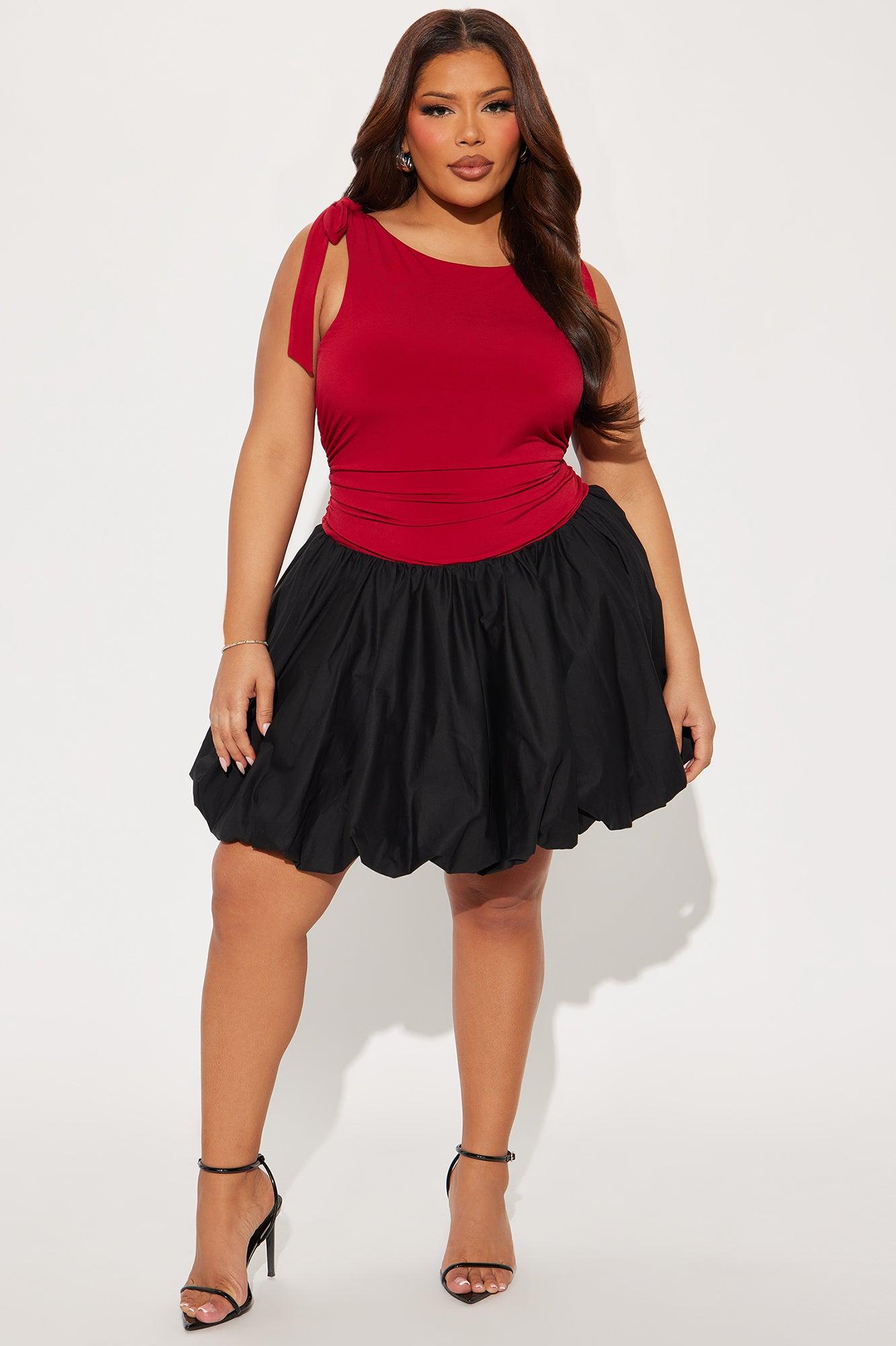 Hopeless Romantic Bubble Mini Dress - Red Product Image