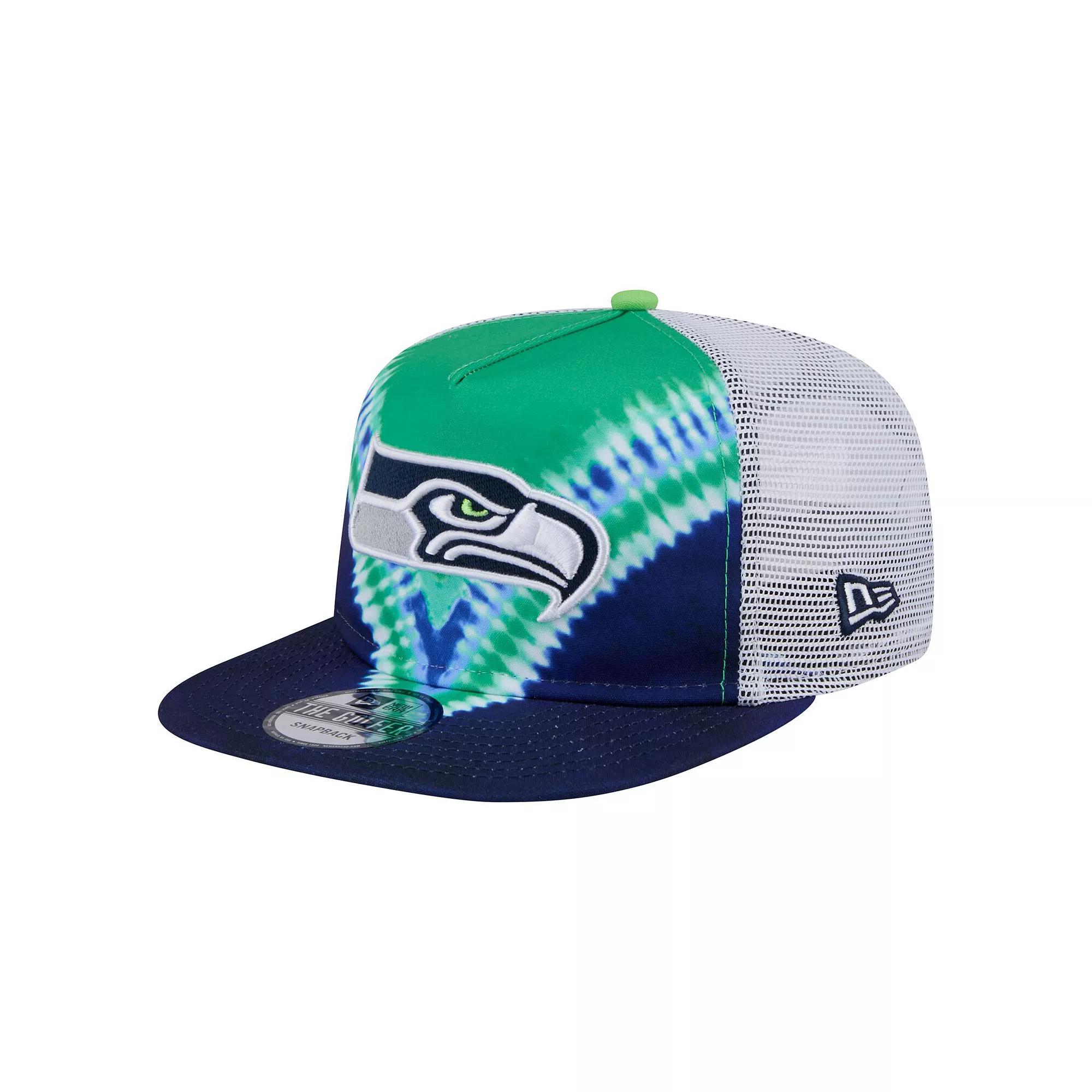 Men's New Era Neon Green/College Navy Seattle Seahawks Throwback Dye Golfer Snapback Hat, Brt Gr Product Image
