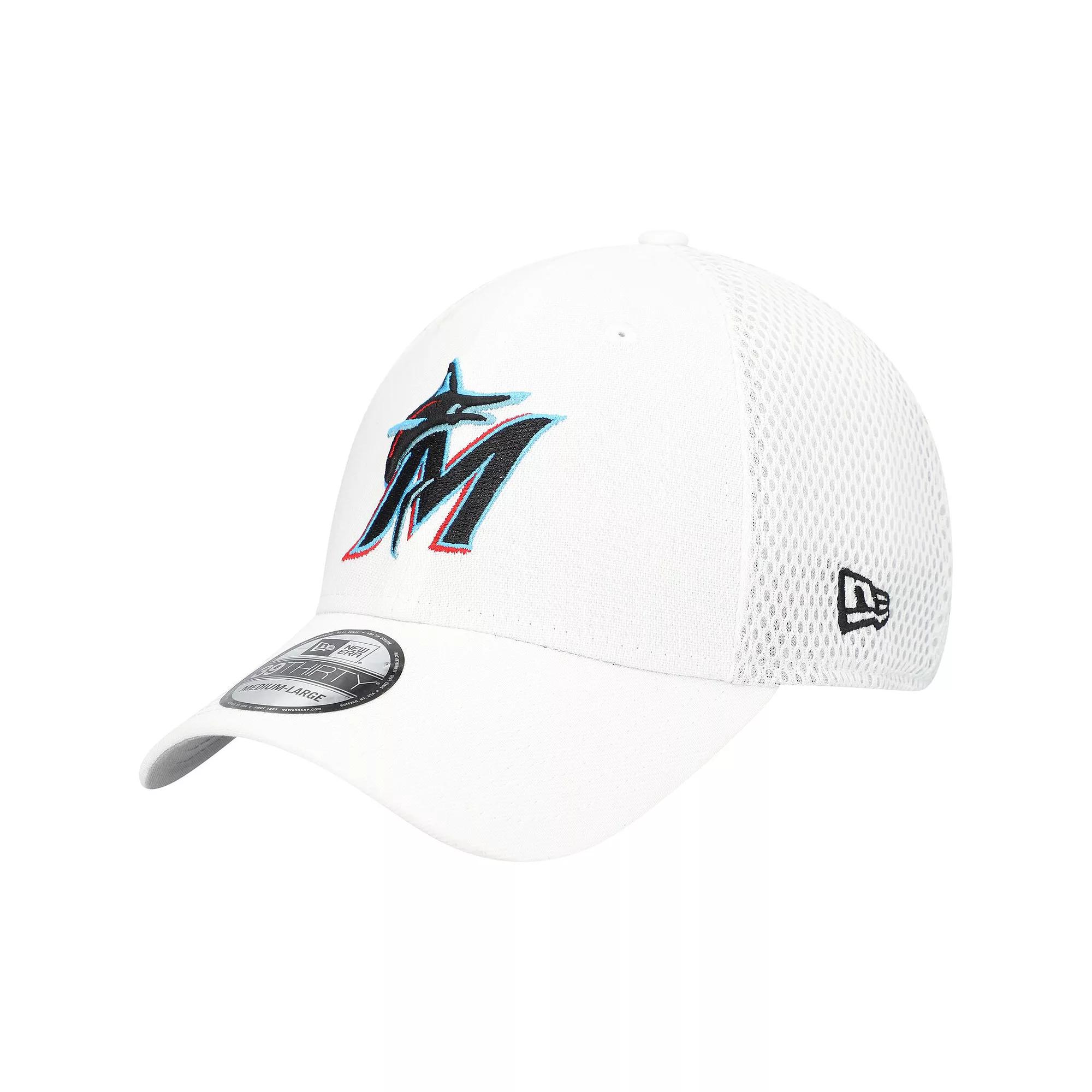 Men's New Era White Miami Marlins REPREVE Neo 39THIRTY Flex Hat,  Product Image