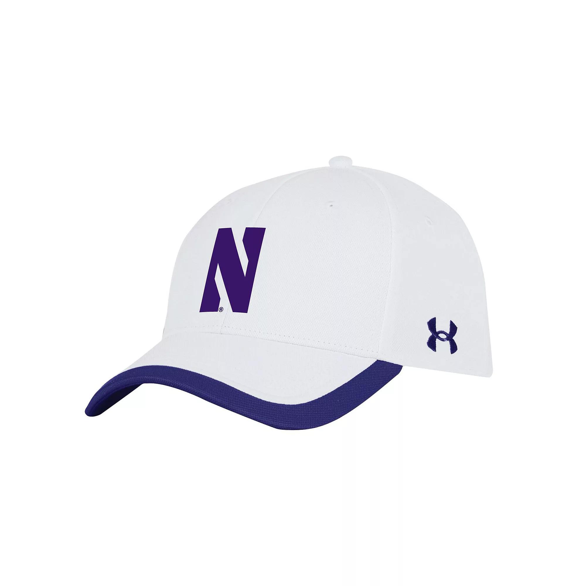 Men's Under Armour  White Northwestern Wildcats Sideline Blitzing Accent Adjustable Hat Product Image
