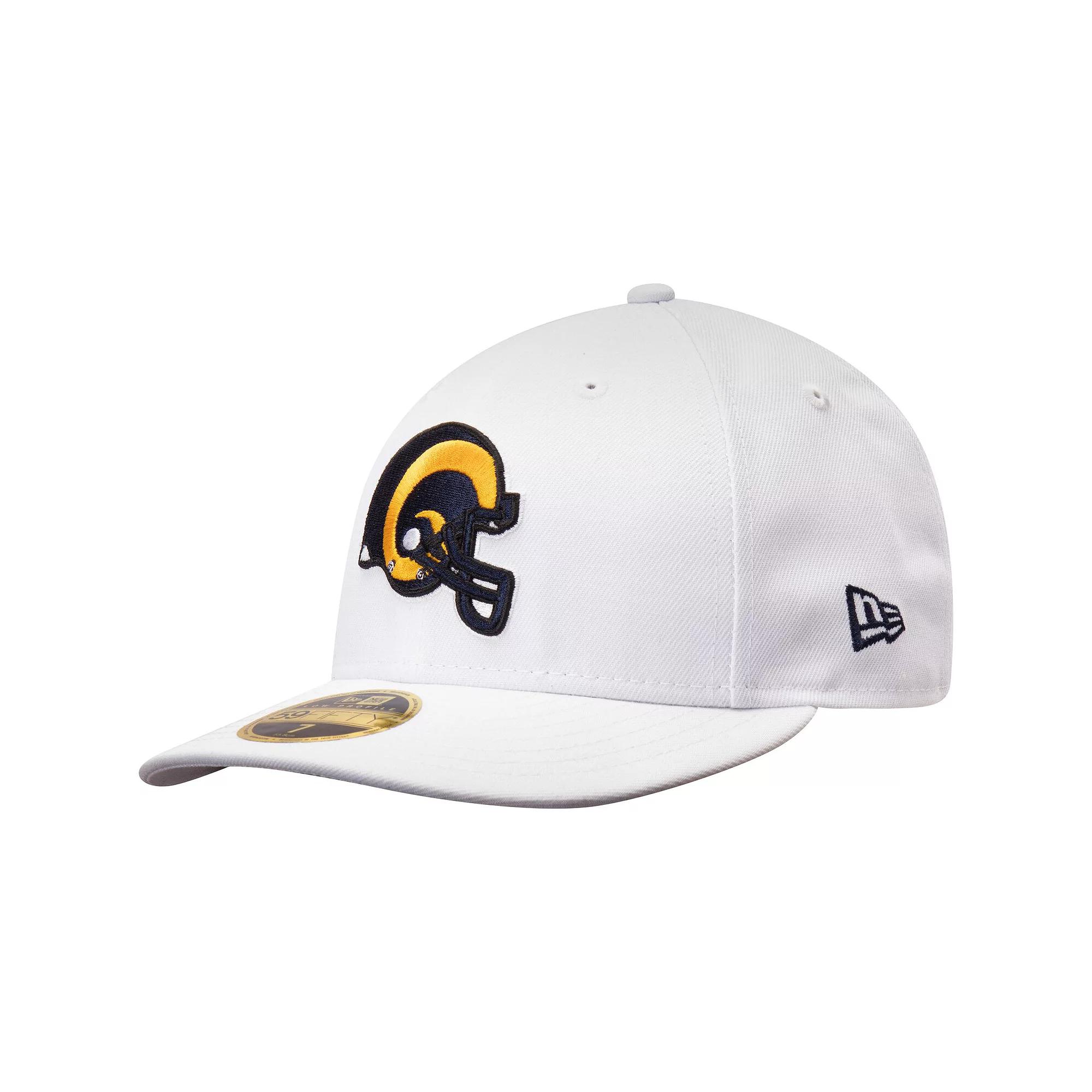 Men's New Era White Los Angeles Rams Historic Omaha Low Profile 59FIFTY Fitted Hat,  Product Image