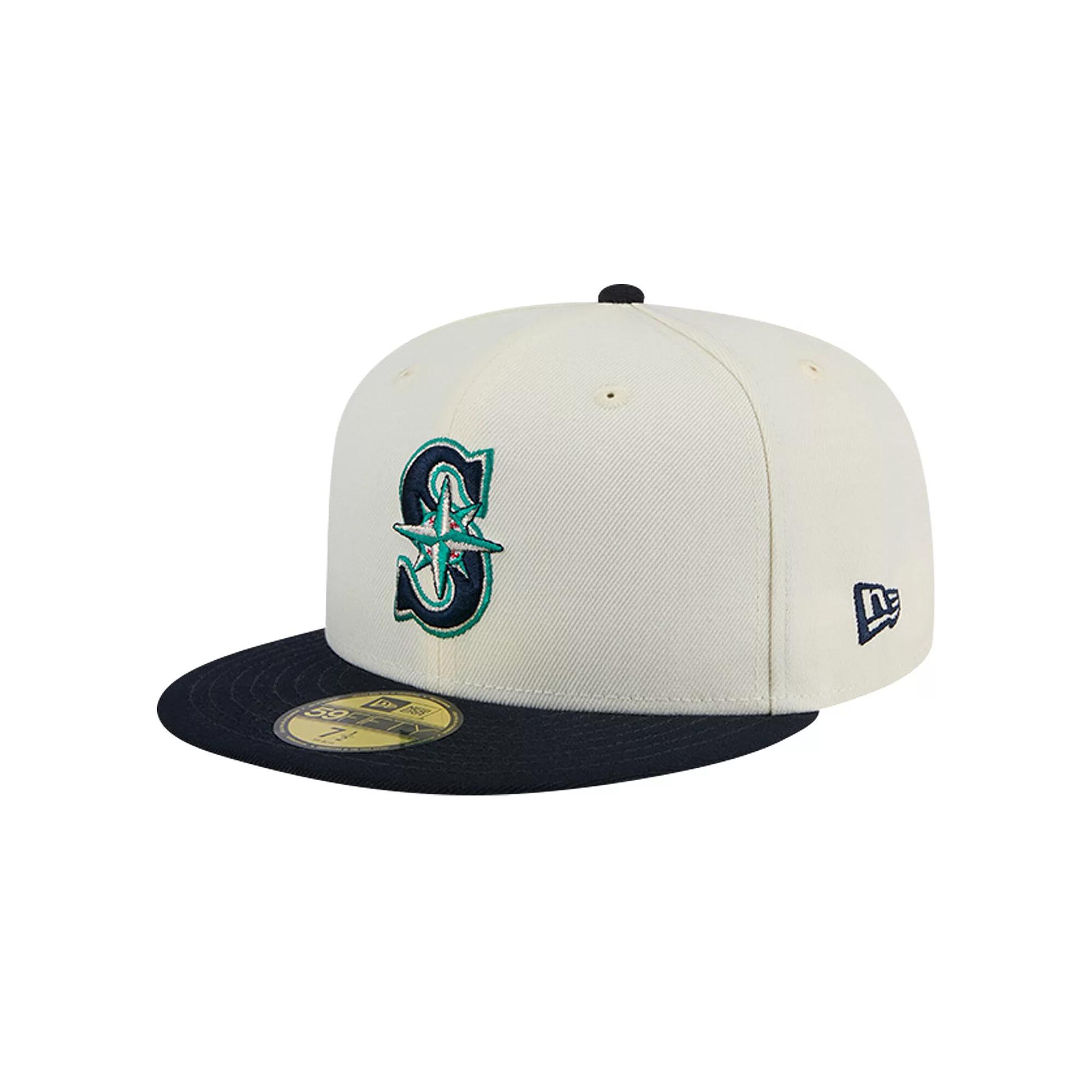 Men's New Era Cream Seattle Mariners Chrome 59FIFTY Fitted Hat, Size: 7 1/8, Beige Product Image