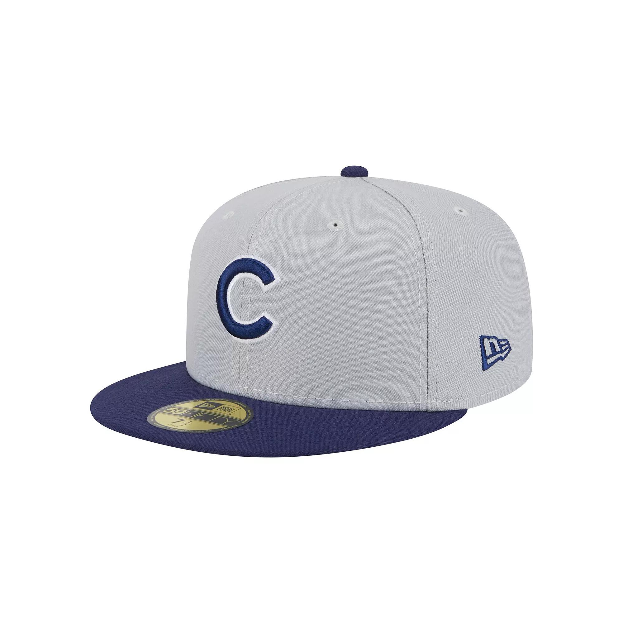 Men's New Era  Gray/Navy Chicago Cubs Colorpack Two-Tone 59FIFTY Fitted Hat, Size: 6 7/8, Grey Product Image