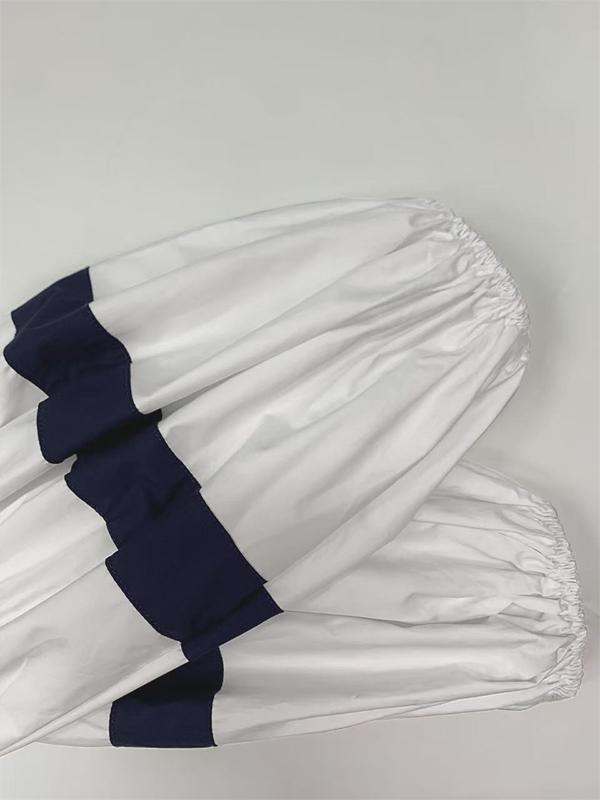 Loose Puff Sleeves Split-Joint Lapel Blouses&Shirts Tops Product Image