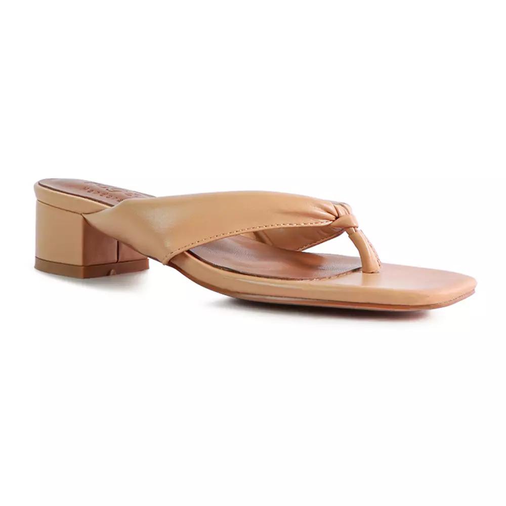 London Rag Memestar Women's Low Heel Thong Sandals, Size: 7.5, Latte Product Image