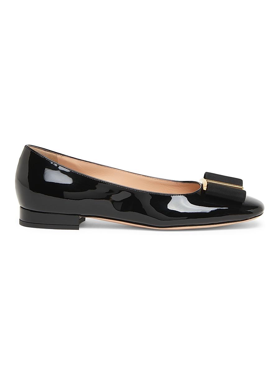 Womens Logo & Ribbon-Accented Patent Leather & Ballerina Flats Product Image