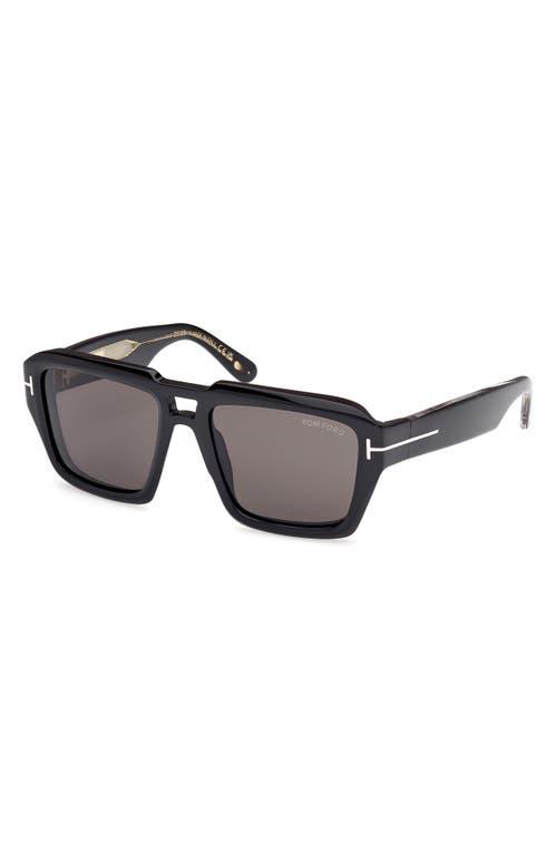 TOM FORD Redford 56mm Navigator Sunglasses In Black Product Image