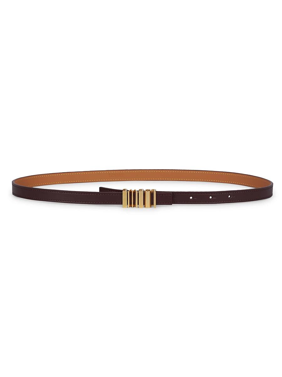 Womens Graphic Logo Leather Belt Product Image