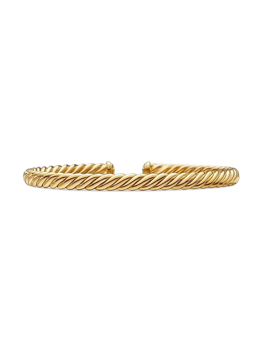 Womens Modern Oval Cablespira Bracelet in 18K Yellow Gold, 4.5mm Product Image