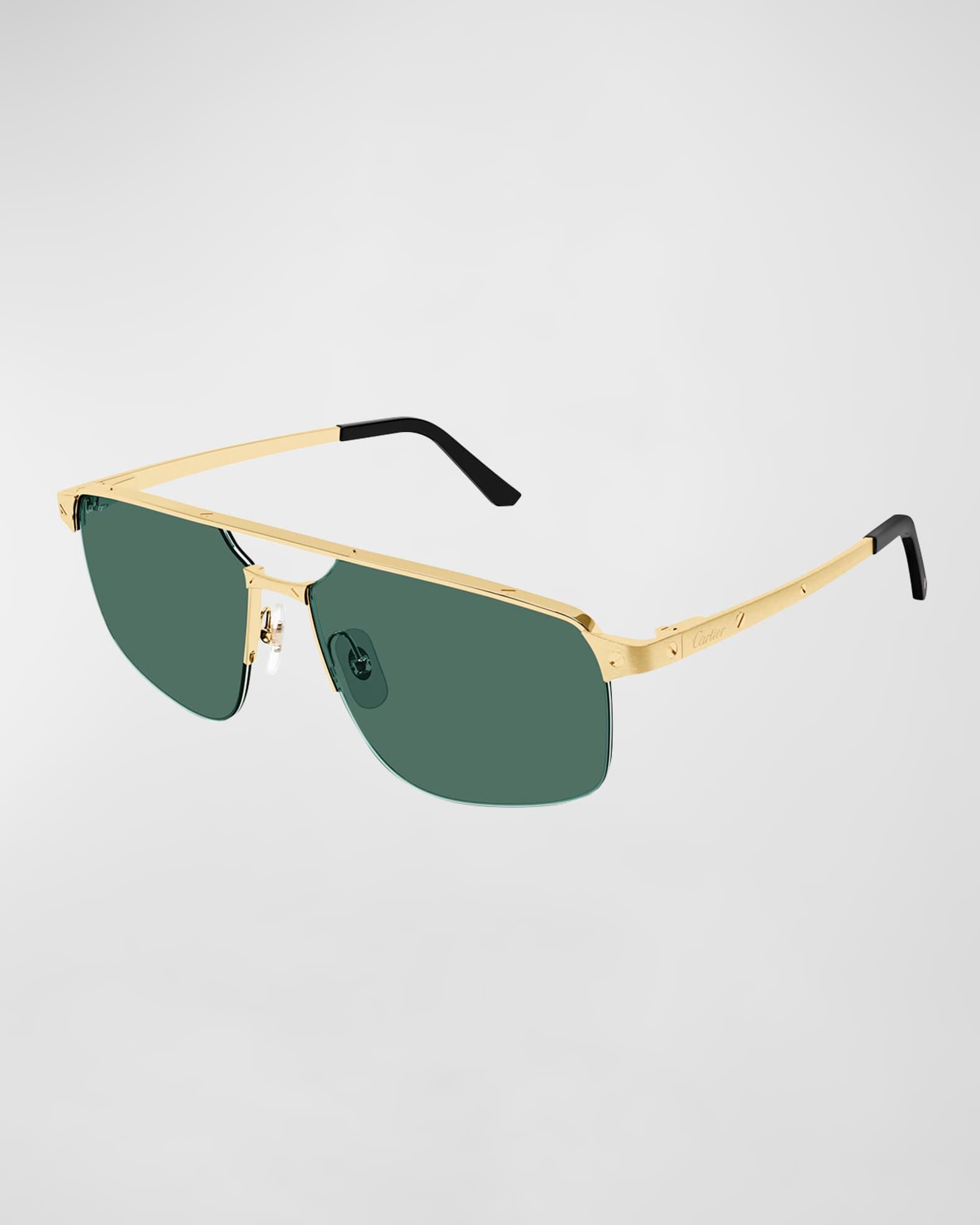 Men's Square Rimless Metal Sunglasses Product Image