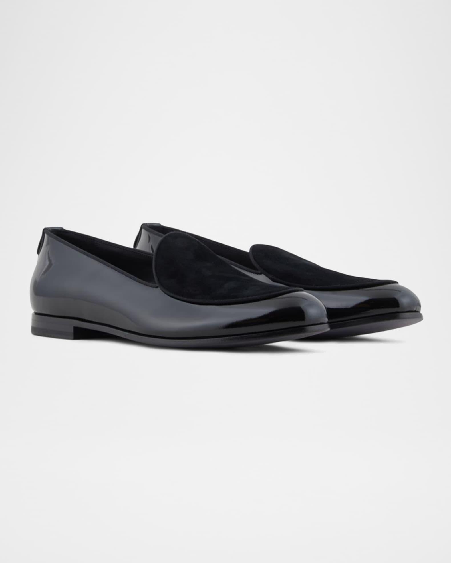Men's Leather and Velvet Loafers Product Image