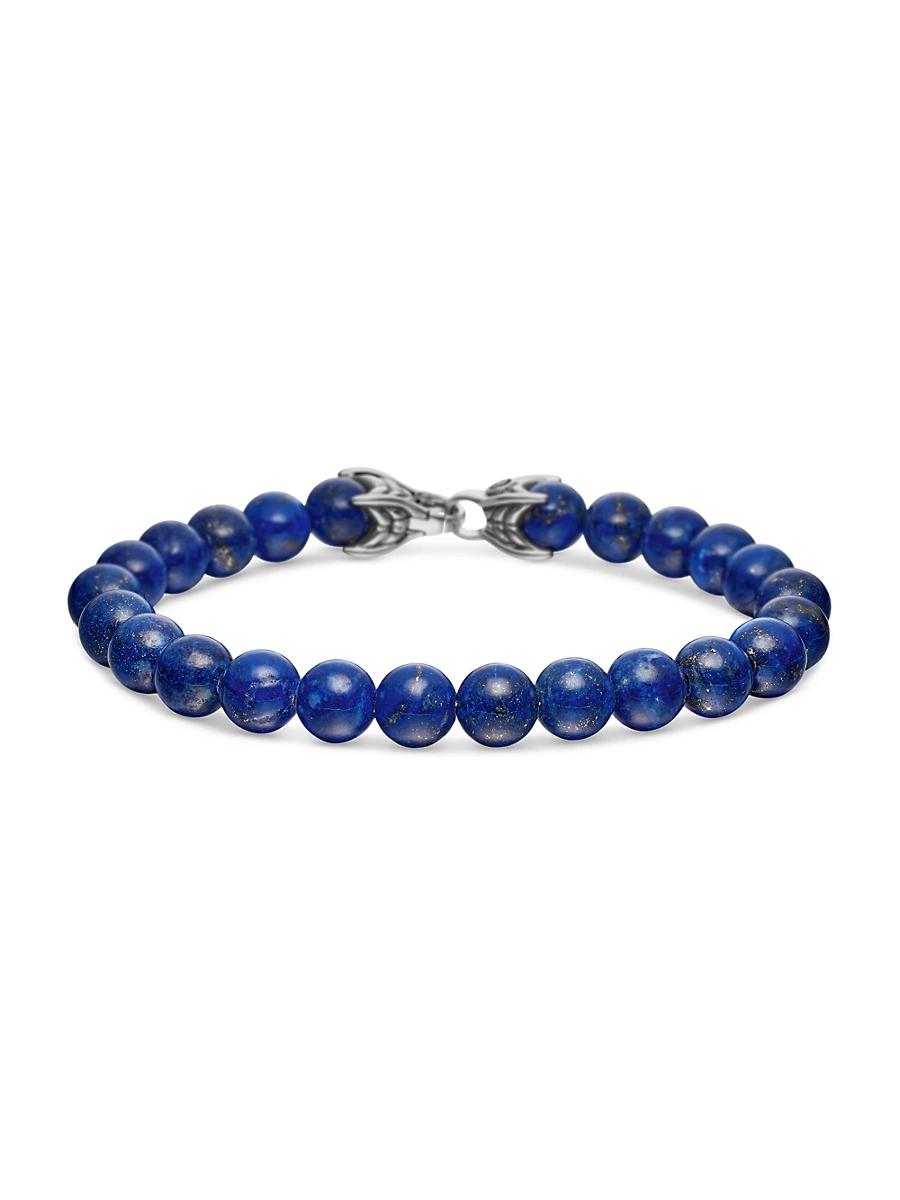 Mens Spiritual Beads Bracelet in Sterling Silver Product Image