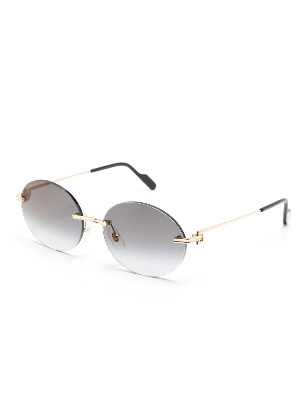 metallic oval-frame sunglasses Product Image