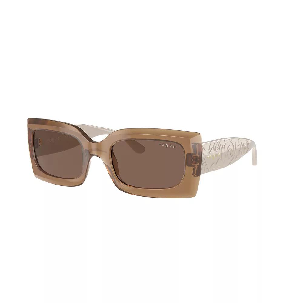 Women's Vogue 0VO5526S 52mm Rectangular Sunglasses, Opal Brown Product Image