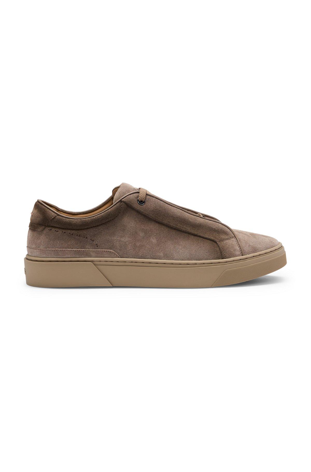 BOSS - Gary low-top trainers in suede - Khaki Product Image
