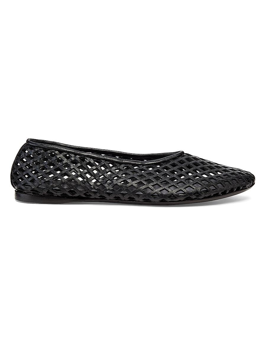 Womens Tee Perforated Leather Ballet Flats Product Image