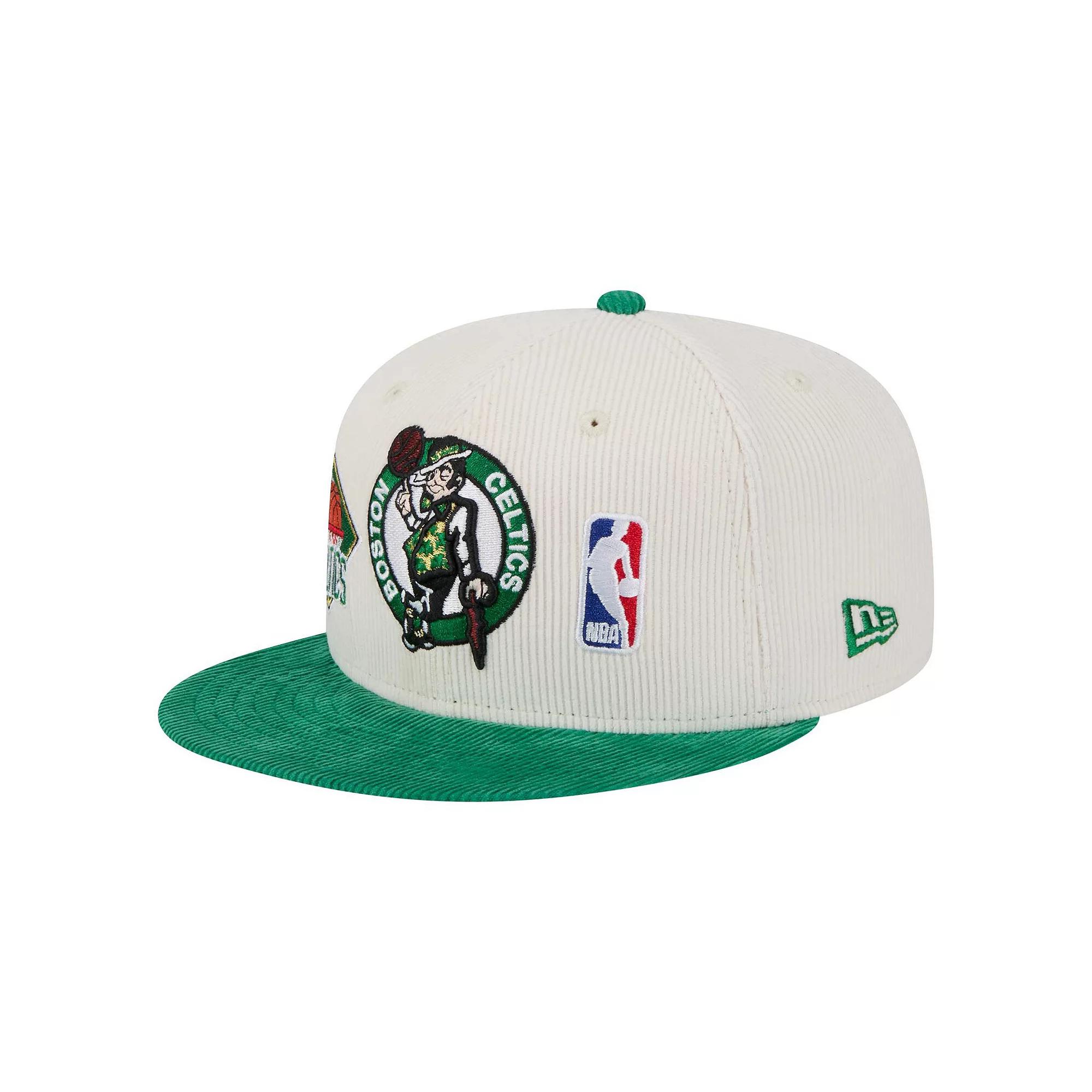 Men's New Era Cream Boston Celtics Two-Tone 9FIFTY Snapback Hat, Beige Product Image