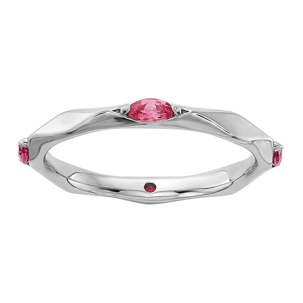 Stacks & Stones Sterling Silver Gemstone Stackable Ring, Women's, Size: 8, Pink Tourmaline Product Image
