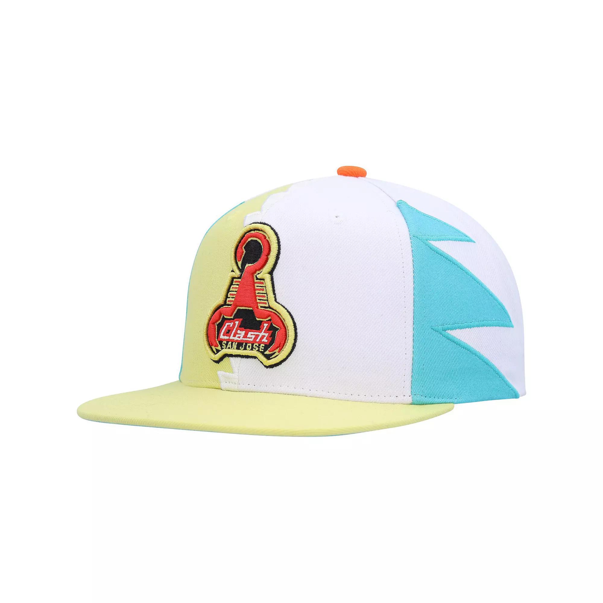 Men's Mitchell & Ness White San Jose Earthquakes Jersey Hook Snapback Hat, Sje White Product Image