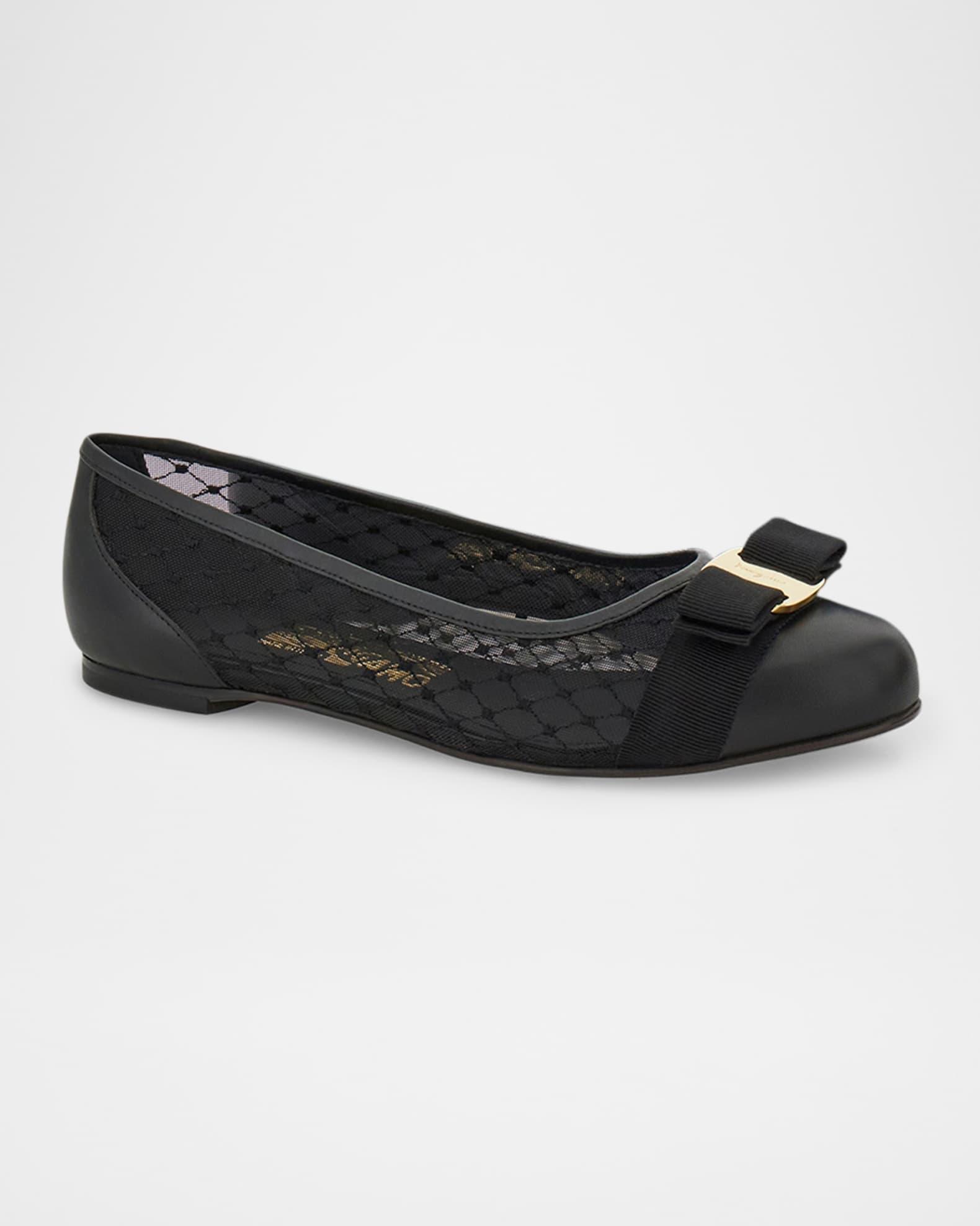 Varina Mesh Bow Ballerina Flats Product Image