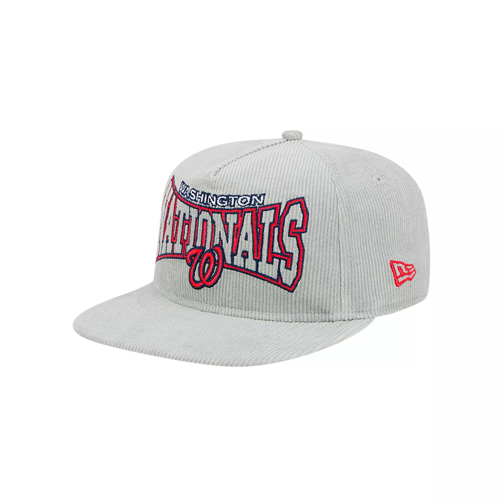 Men's New Era Gray Washington Nationals Corduroy Golfer Snapback Hat, Grey Product Image