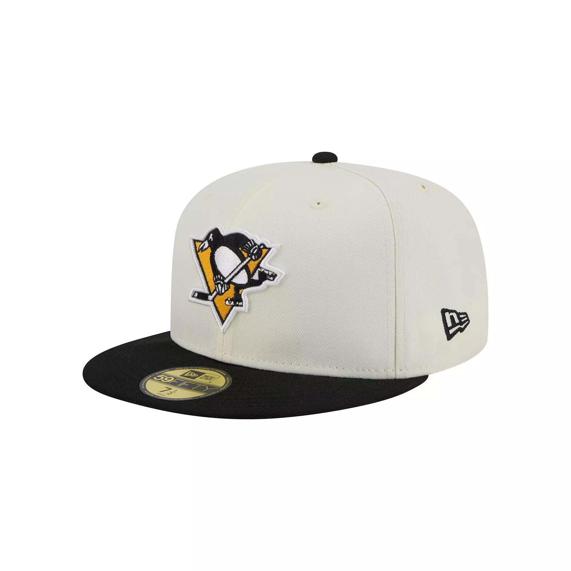 Men's New Era White Pittsburgh Penguins Chrome Two-Toned 59FIFTY Fitted Hat,  Product Image