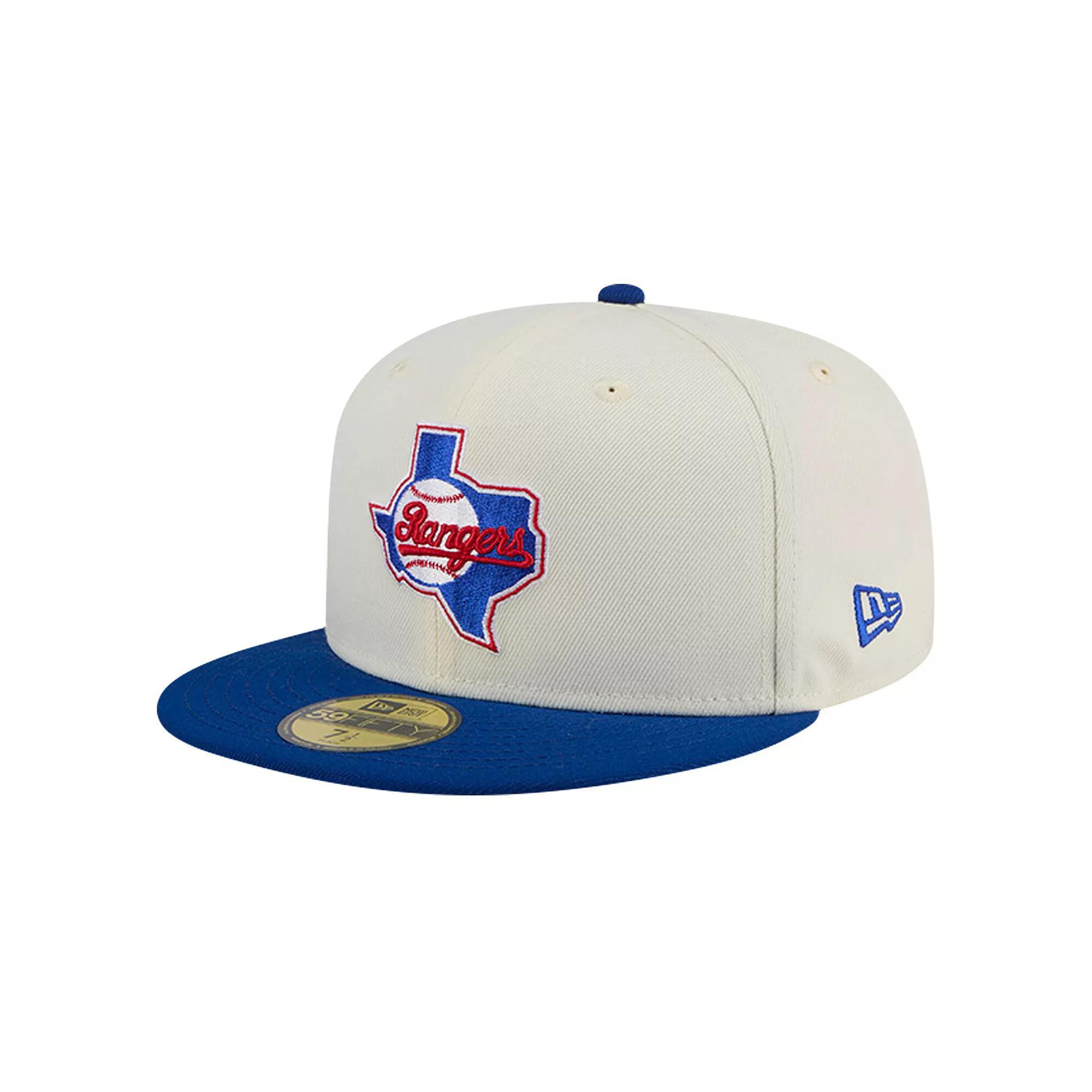 Men's New Era Cream Texas Rangers Cooperstown Collection Chrome 59FIFTY Fitted Hat,  Product Image