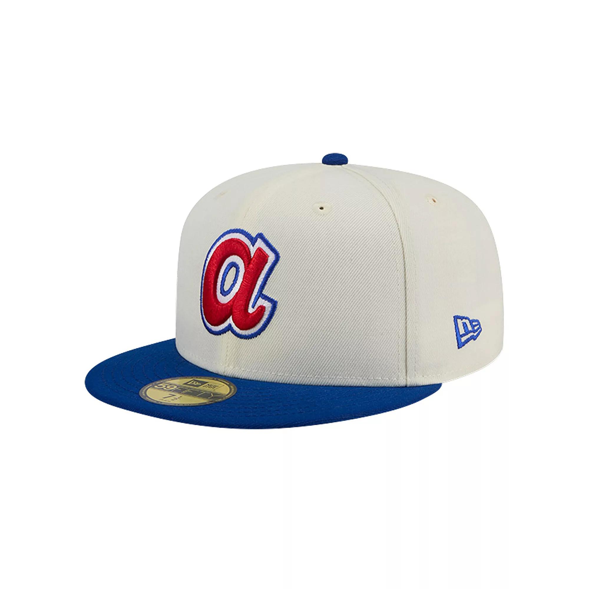 Men's New Era Cream Atlanta Braves Cooperstown Collection Chrome 59FIFTY Fitted Hat,  Product Image