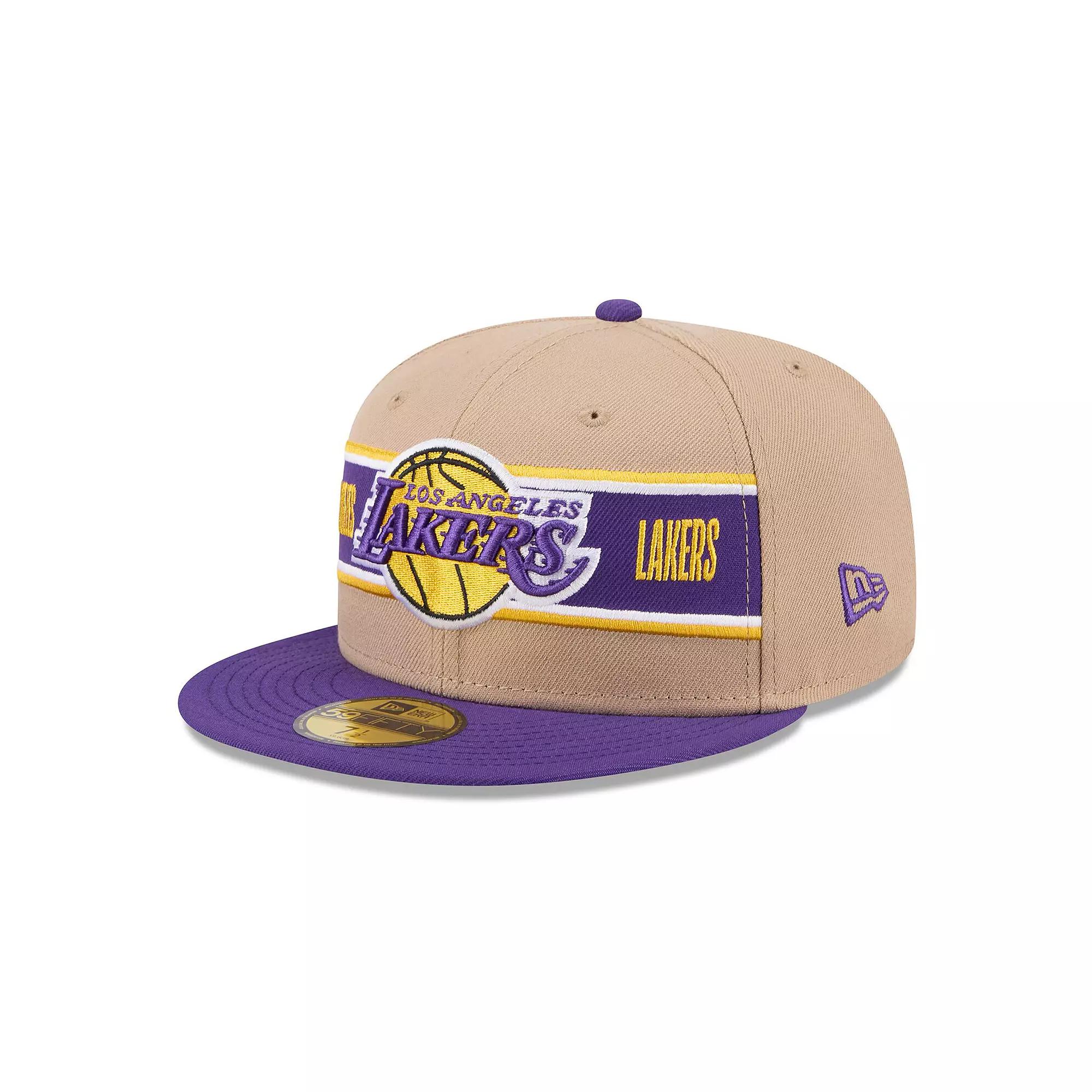 Men's New Era Tan/Purple Los Angeles Lakers 2024 NBA Draft 59FIFTY Fitted Hat, Size: 7 5/8, Team Product Image