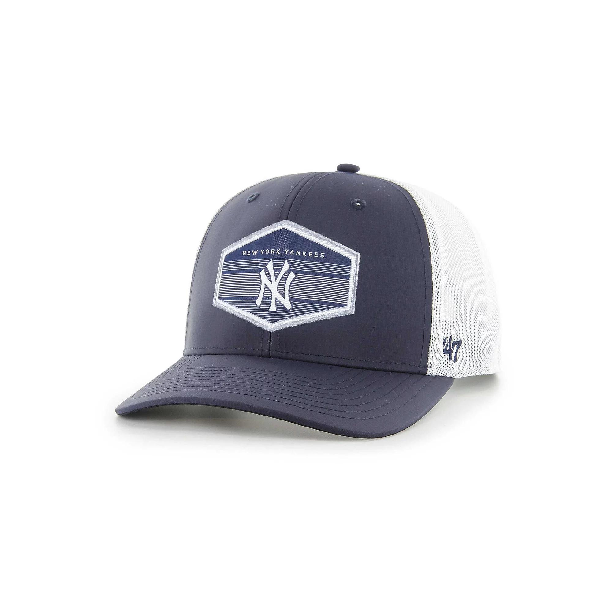 Men's '47 Navy/White New York Yankees Burgess Trucker Snapback Hat, Blue Product Image