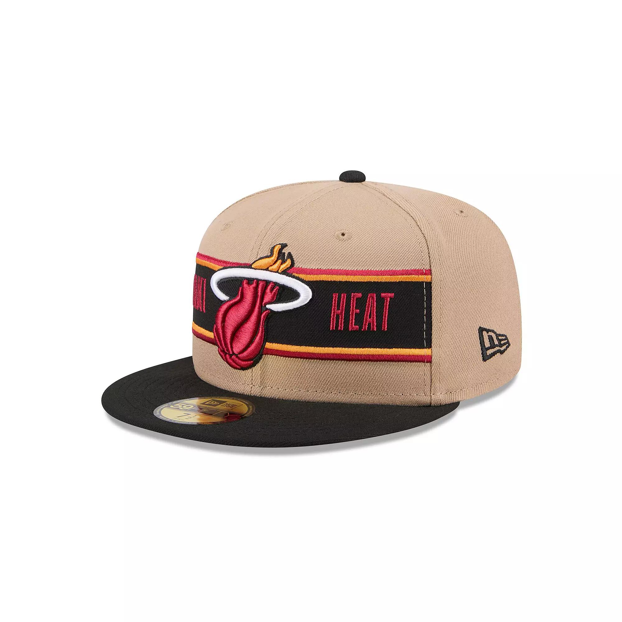 Men's New Era Tan/Black Miami Heat 2024 NBA Draft 59FIFTY Fitted Hat, Size: 7 1/4, Team Product Image