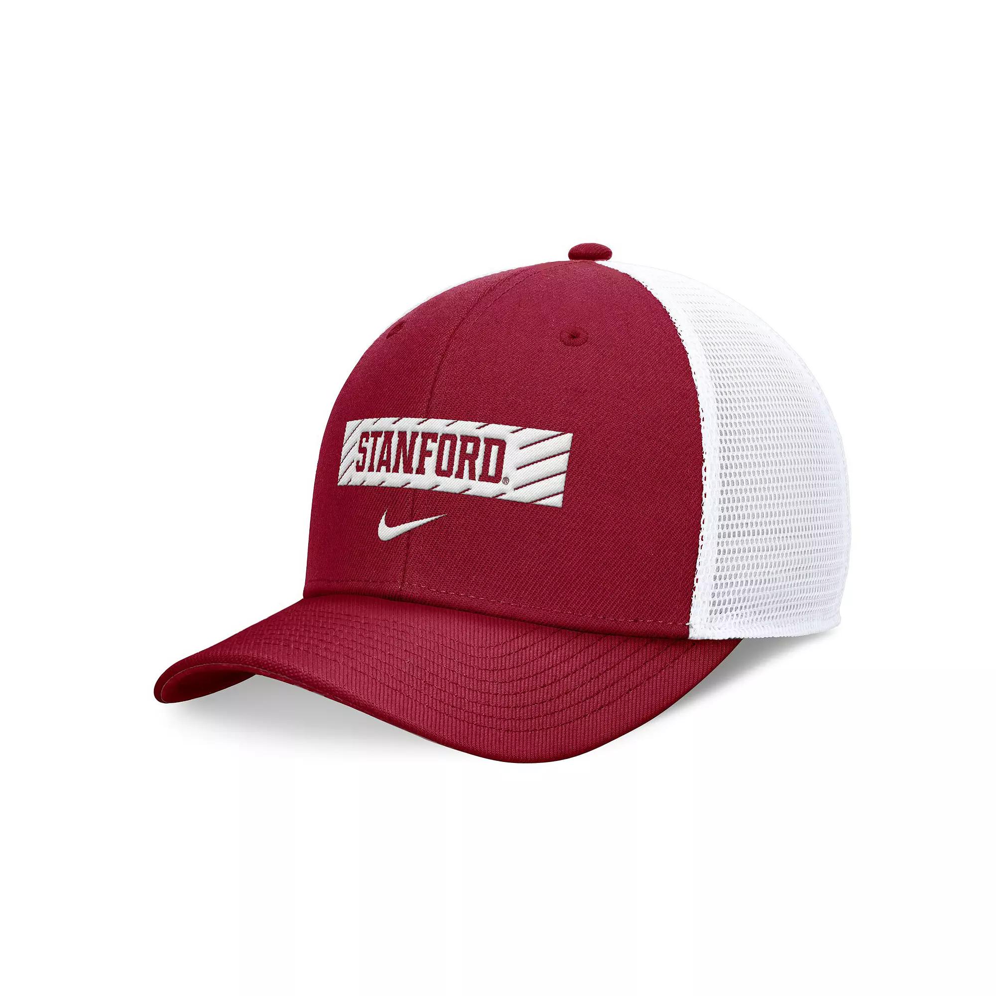 Men's Nike Cardinal/White Stanford Cardinal 2024 Sideline Trucker Adjustable Hat, Size: Medium/Large, Red Product Image