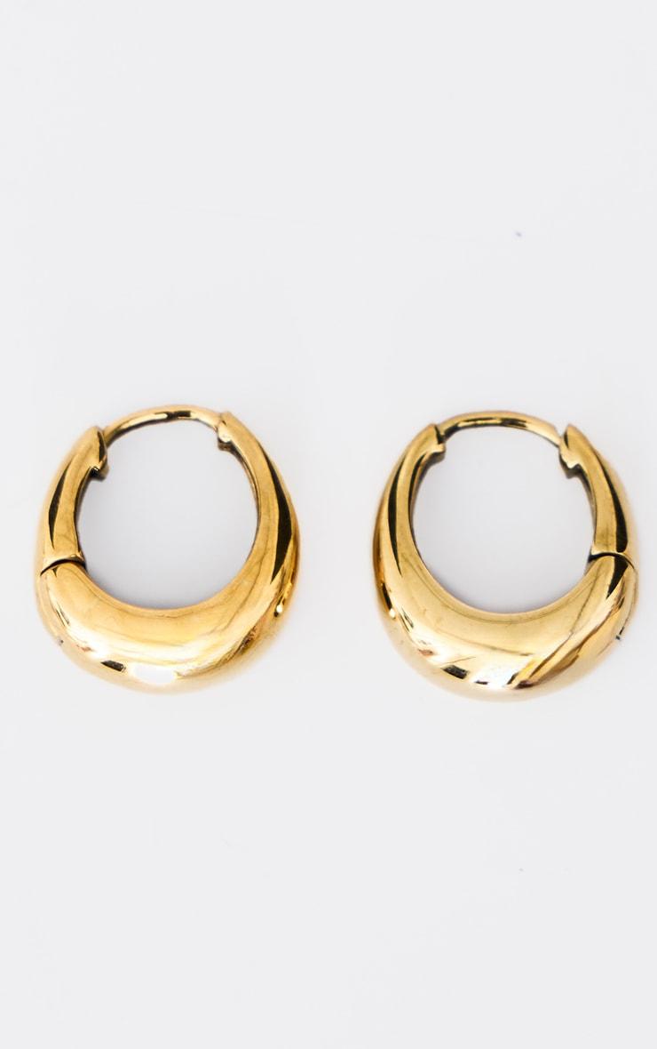 Gold Water Resistant Chunky Mini Hoop Earrings Product Image