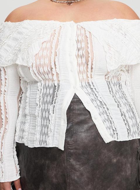 Lisbeth Off The Shoulder Top White Curve Product Image