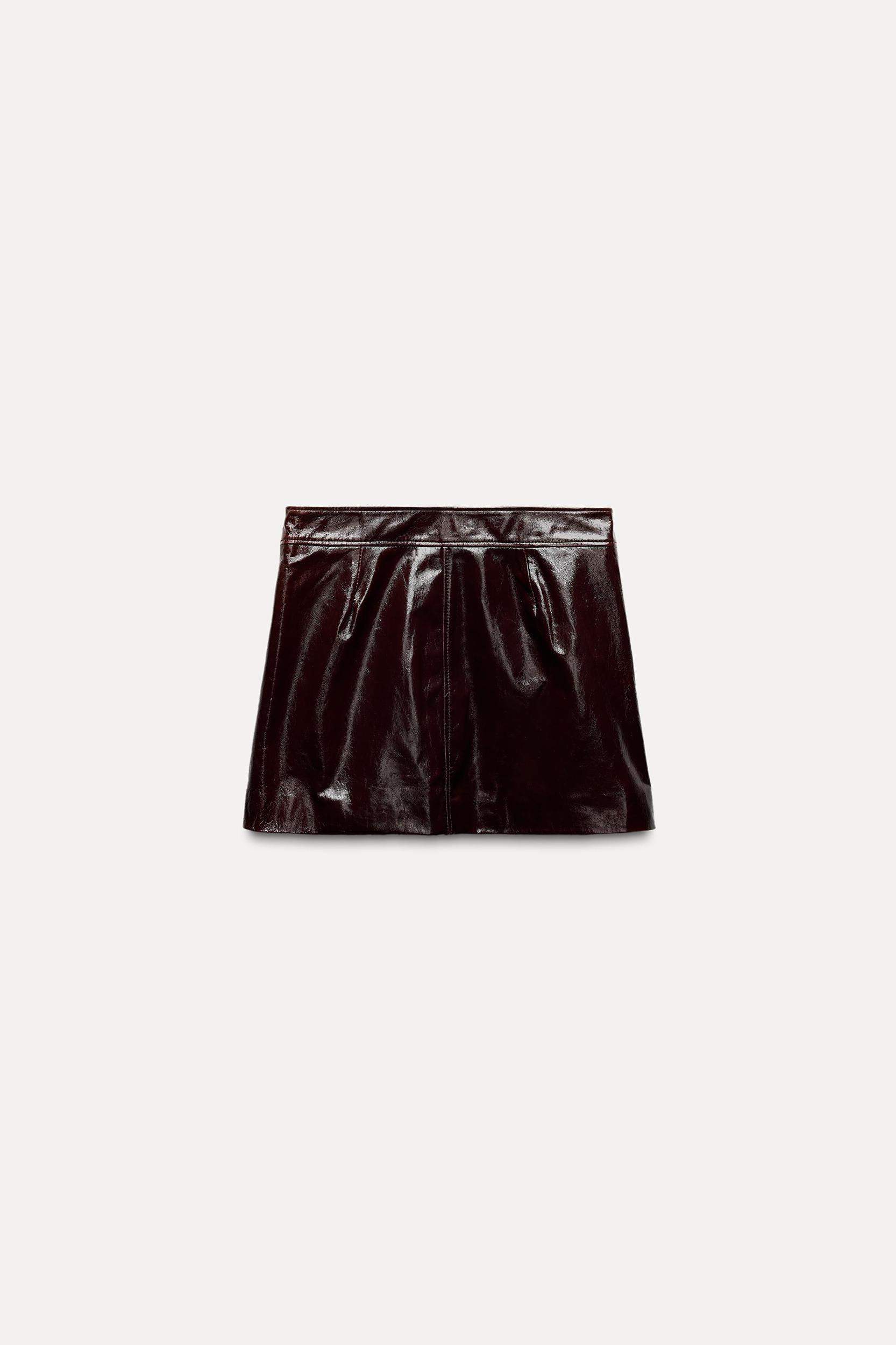 100% LEATHER SHORT SKIRT ZW COLLECTION Product Image
