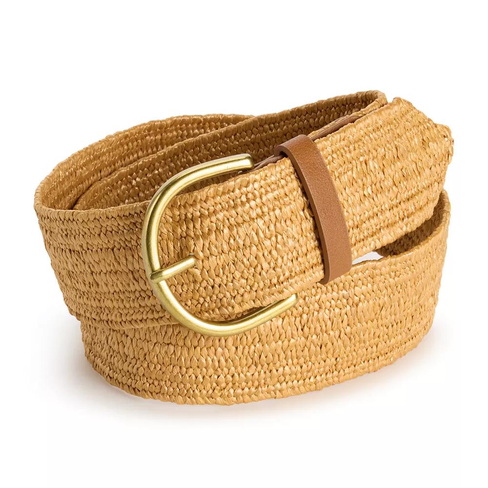 Women's Sonoma Goods For Life® 45MM Stretch PP Straw With Harness Buckle, Size: Medium, Toast Product Image