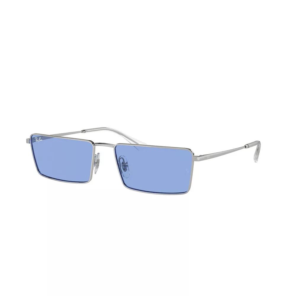 Women's Ray-Ban RB3741 59mm Rectangle Sunglasses, Silver Product Image