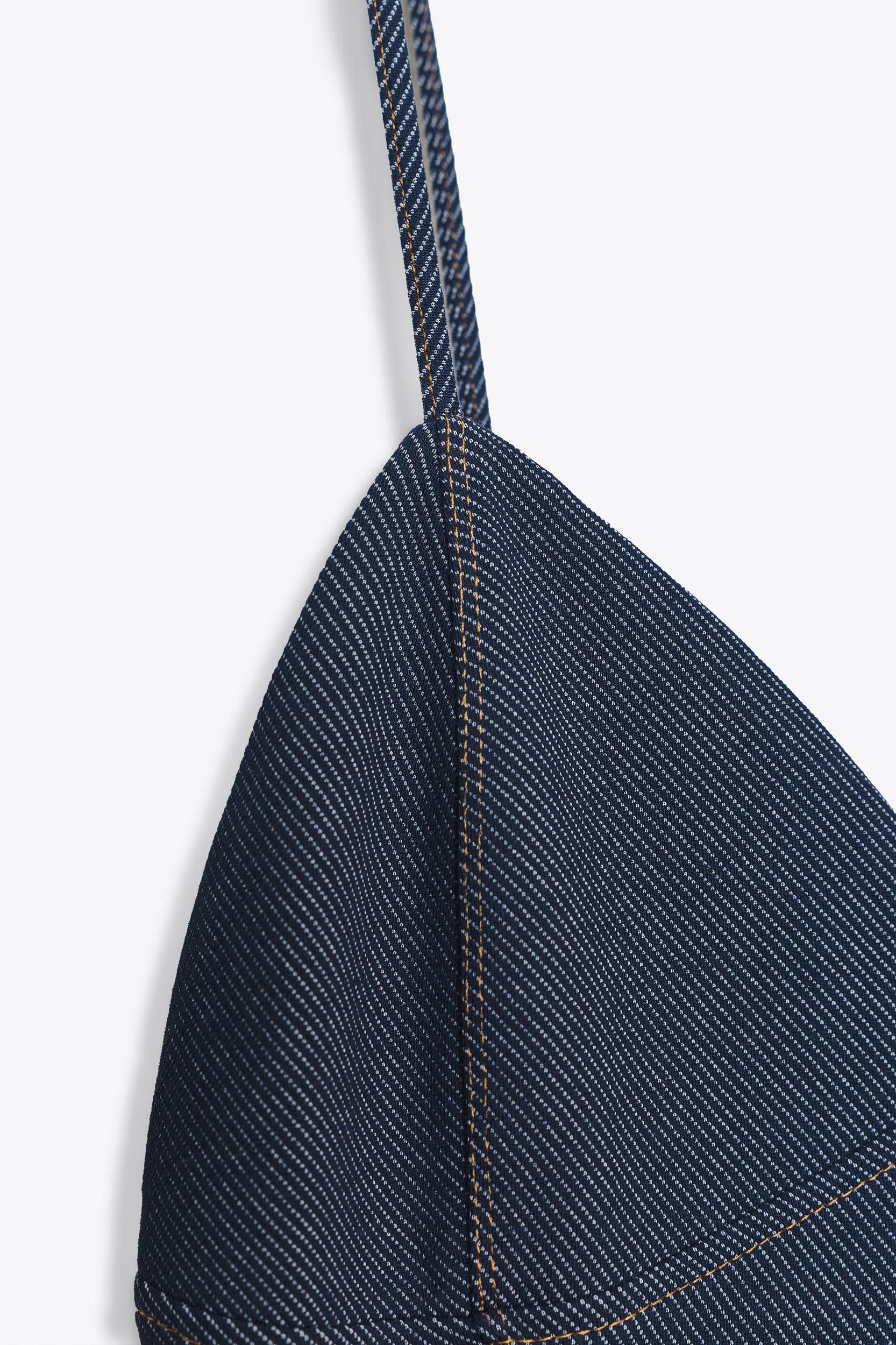 TOPSTITCHED TWILL MIDI DRESS Product Image