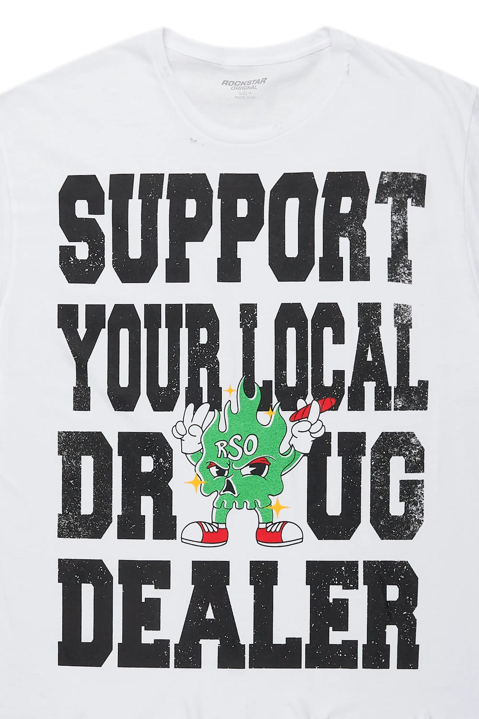 Tarl White Oversized Graphic T-Shirt Male Product Image