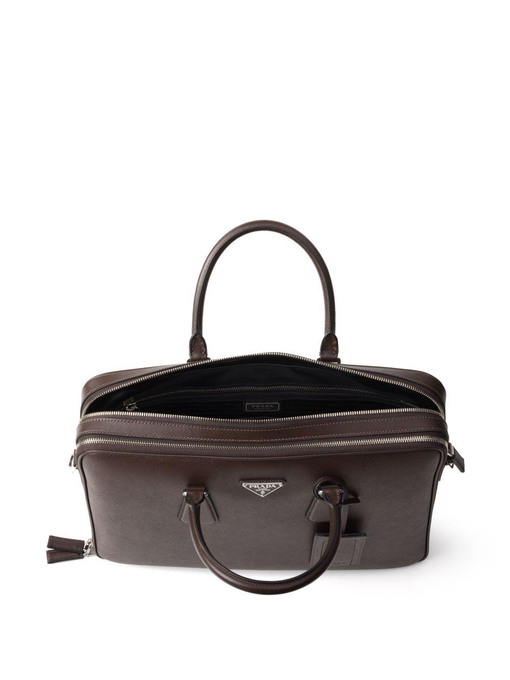 Saffiano leather zip briefcase Product Image