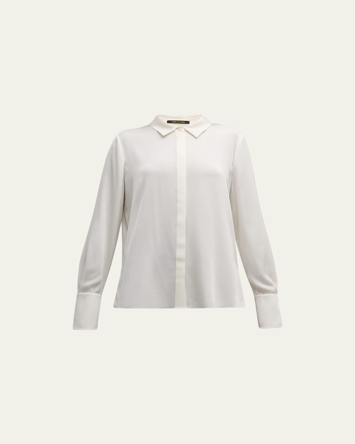 Womens Larissa Collared Silk-Blend Blouse Product Image