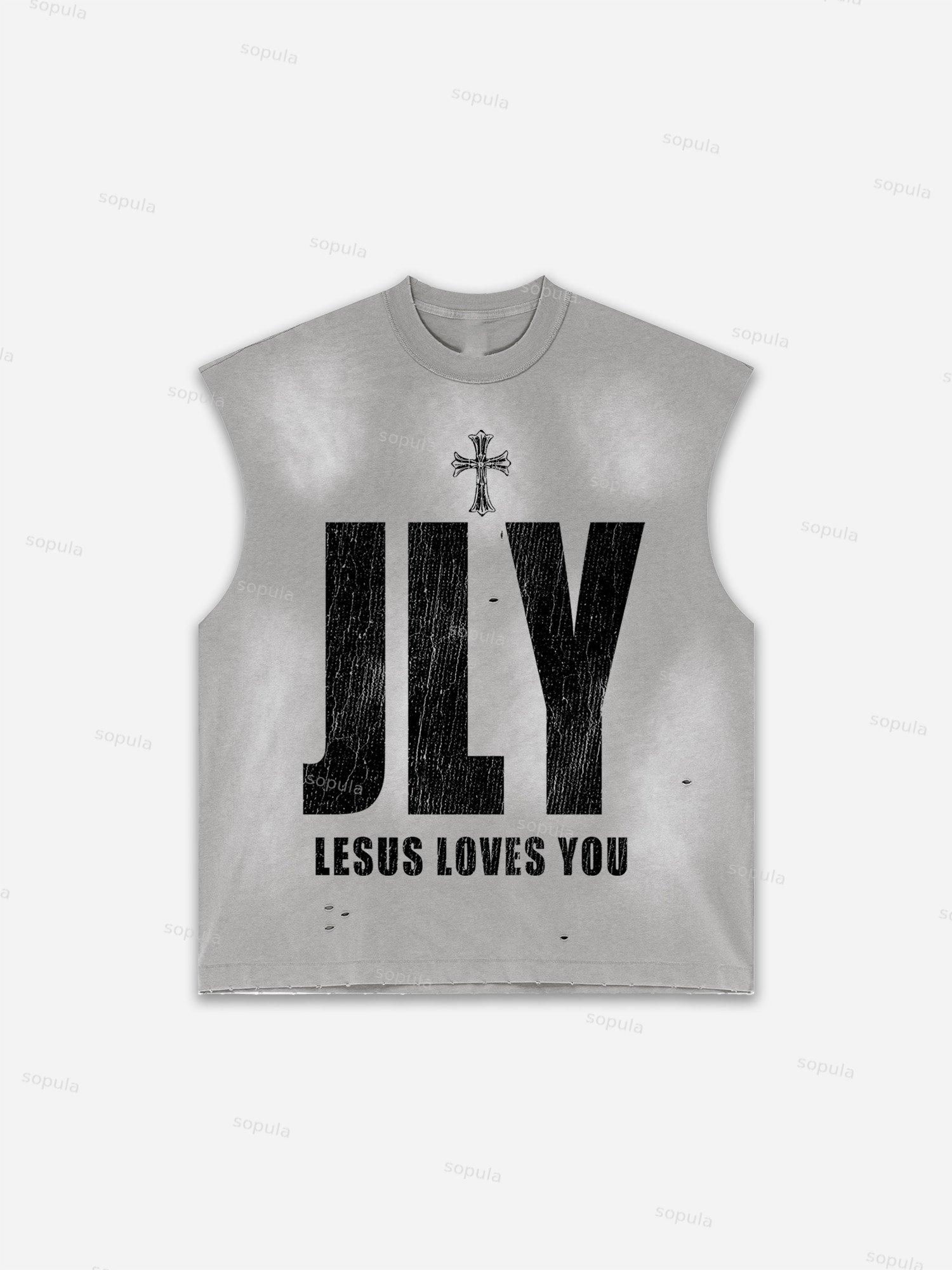 Men's Washed Saint Graphic Child Of God Print Tank Top Product Image