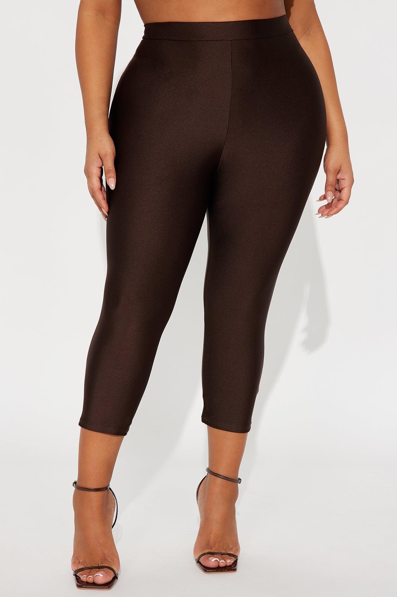 Nikole High Rise Tricot Capri Legging - Chocolate Female Product Image