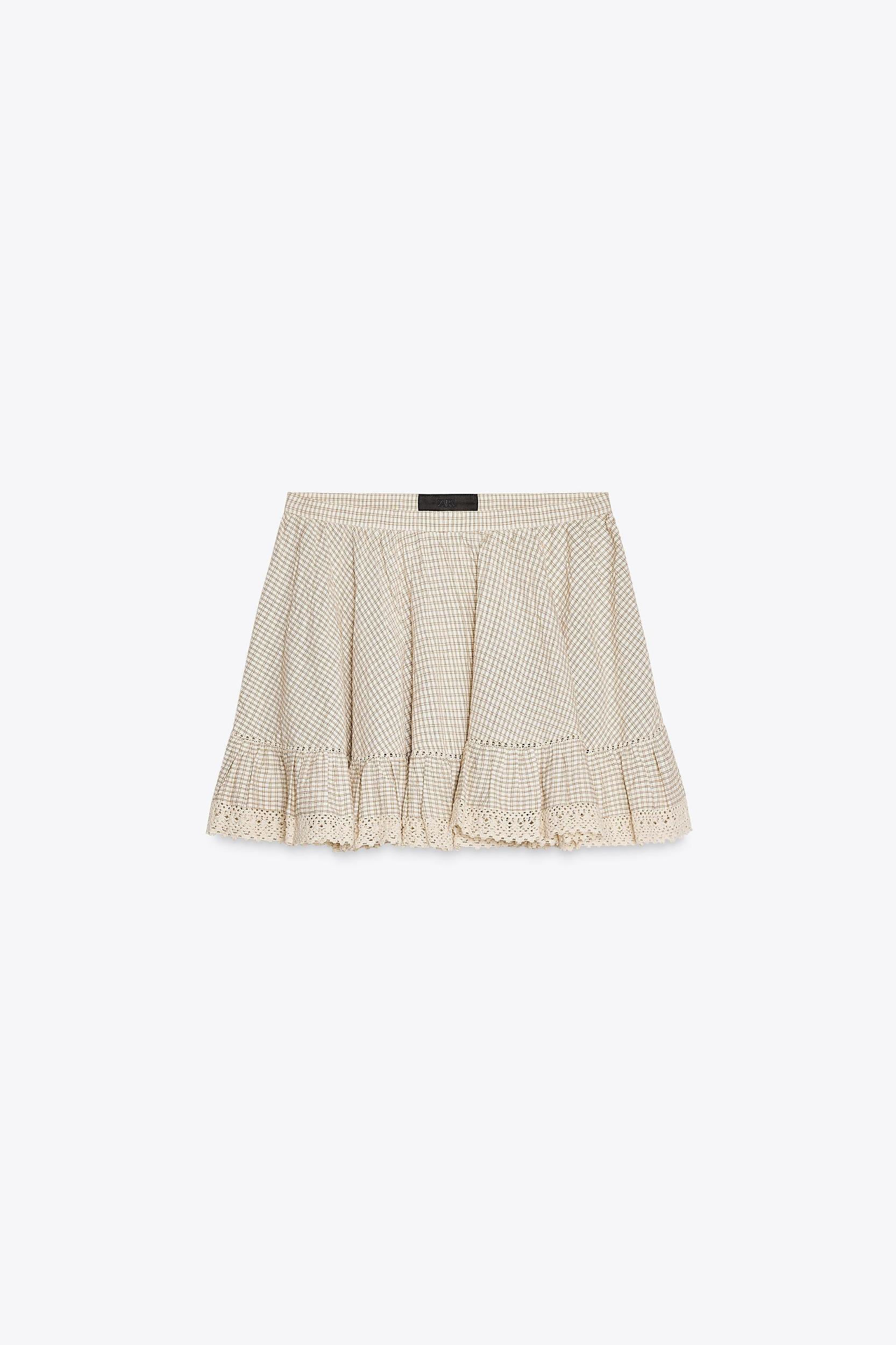 RUFFLED PLAID SKIRT Product Image