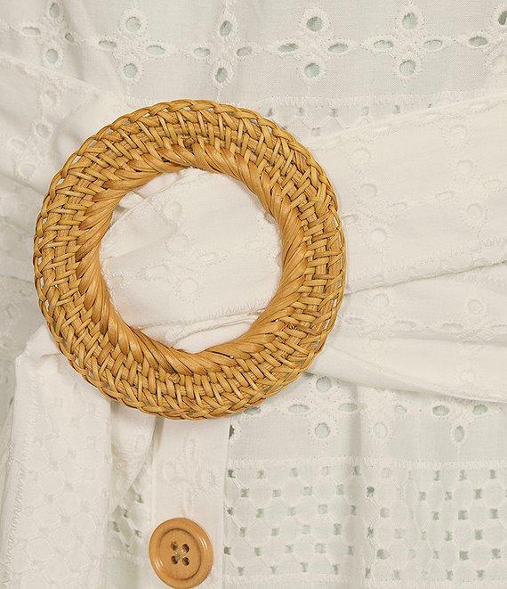 Eliza J Eyelet Strapless Neck Short Sleeve Belted A-Line Midi Dress Product Image