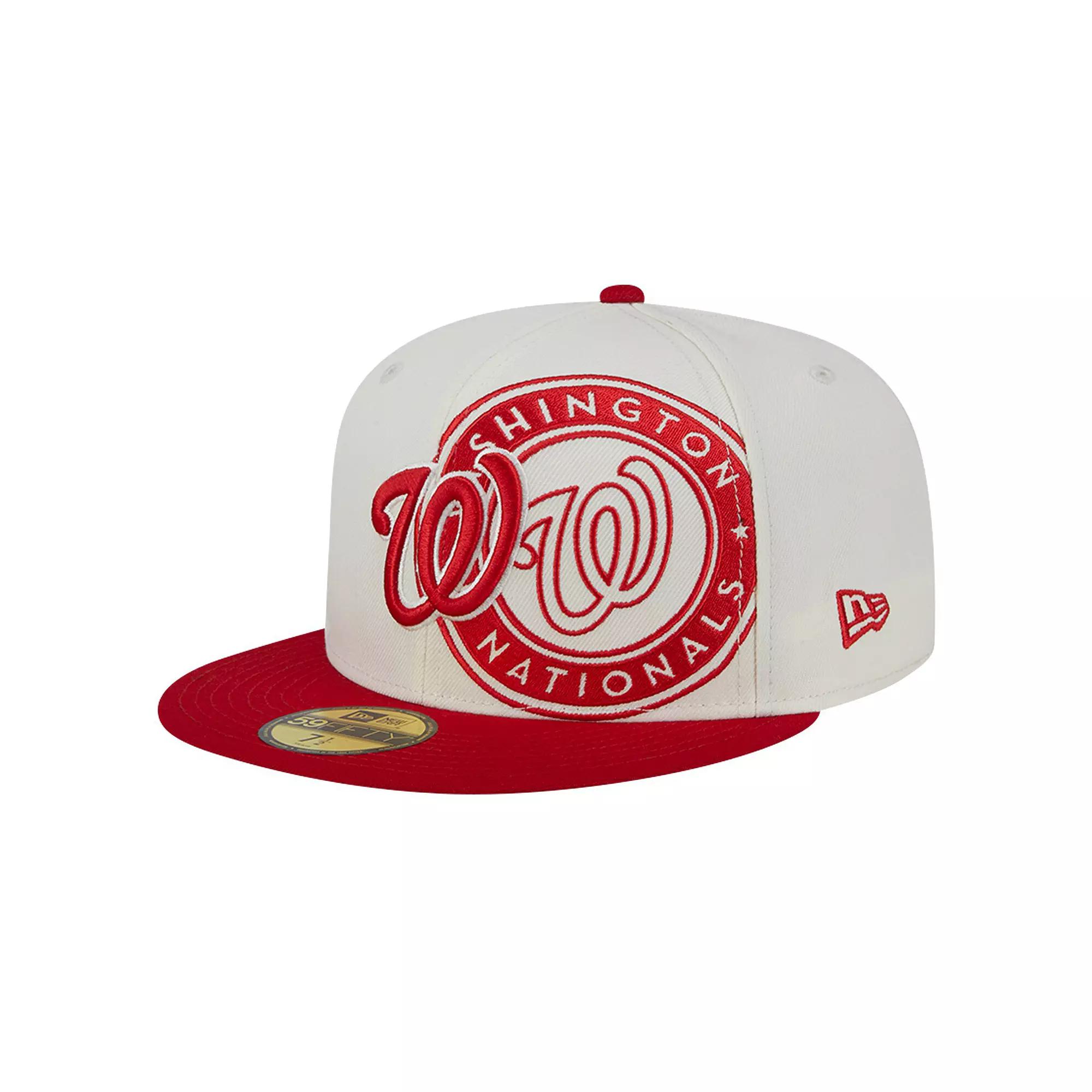 Men's New Era Cream/Red Washington Nationals Lonestar 59FIFTY Fitted Hat,  Product Image