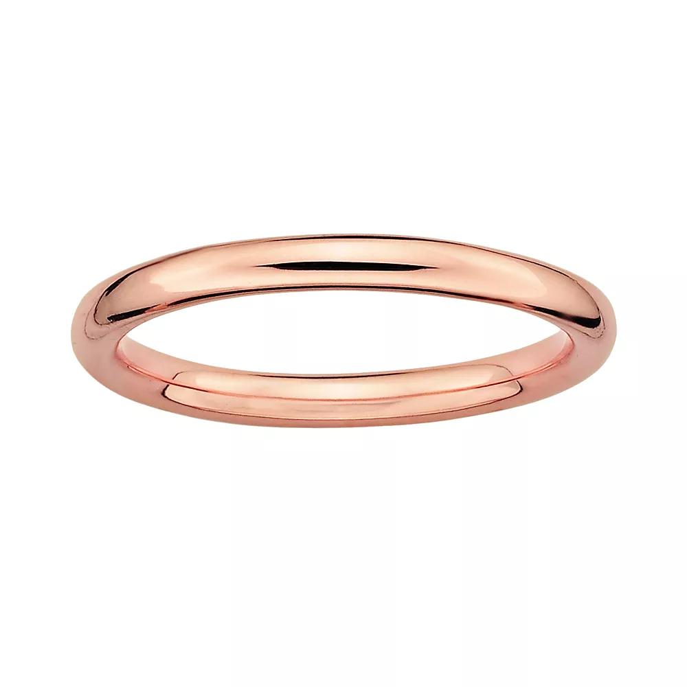 Stacks & Stones 18k Rose Gold Over Silver Stack Ring, Women's, Size: 10, Pink Product Image